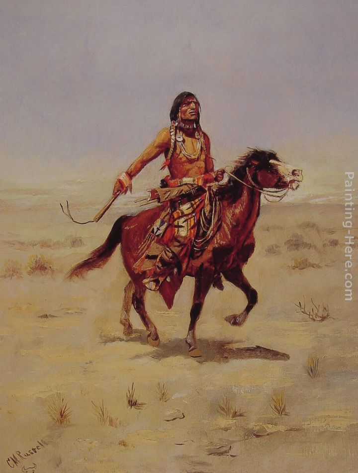 Indian Rider painting - Charles Marion Russell Indian Rider art painting